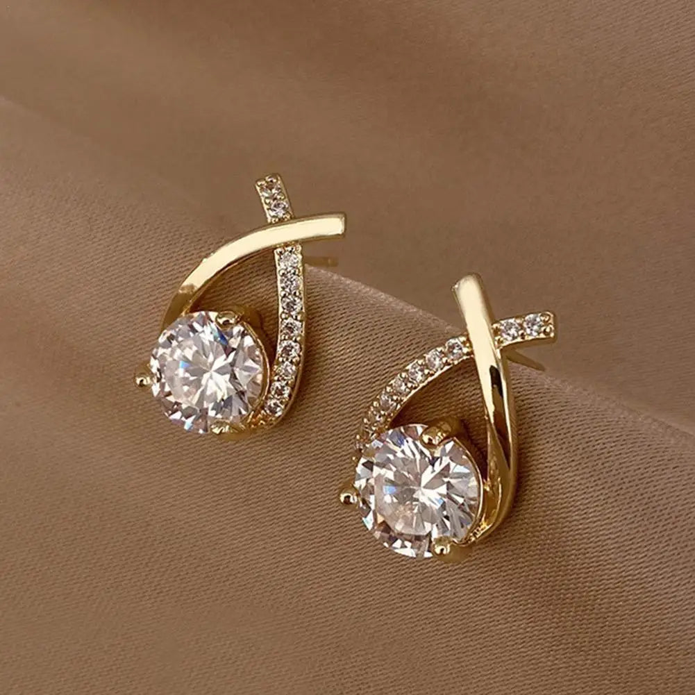 Girls Korean Style Elegant Crystal Jewelry Ear Rings Fishtail